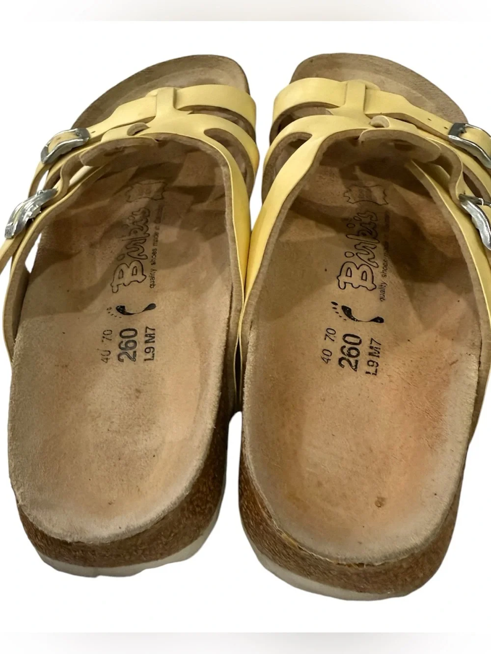 Birki's Birkenstock 230 yellow Arizona double buckle Size 9